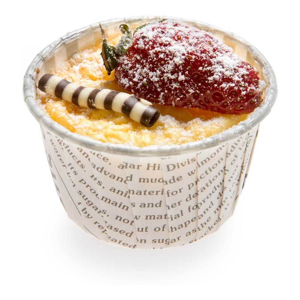 restaurantware Panificio 1 oz Round Newsprint Paper Small Baking Cup - Pleated - 2" x 2" x 1 1/4" - 200 count box