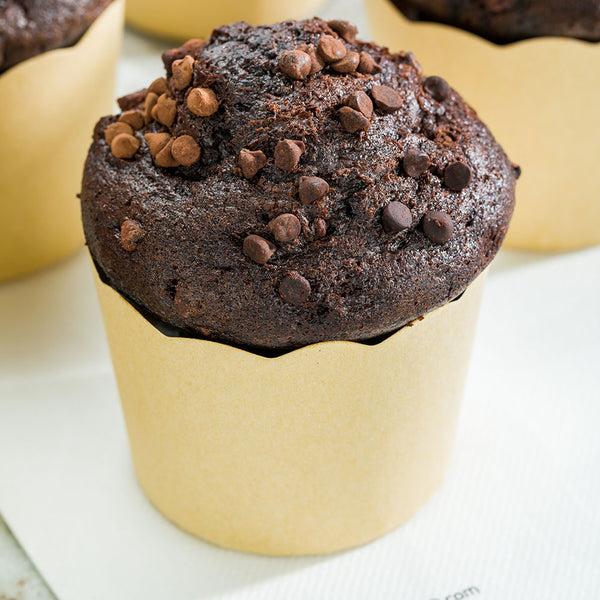 Restaurantware Panificio 10 Oz Kraft Paper Jumbo Baking Cup - Scalloped - 3 1/2" X 3 1/2" X 2 1/2" - 200 Count Box