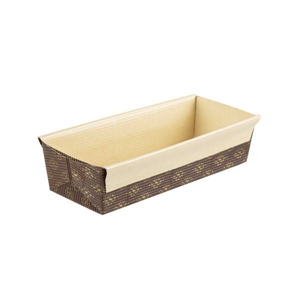 Restaurantware Panificio 18 Oz Kraft Paper Baking Loaf Pan - Greaseproof Rippled - 7 3/4" X 3 1/4" X 2" - 10 Count Box