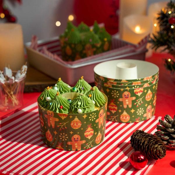Restaurantware Panificio 22 Oz Paper Baking Ring Mold - Christmas Greaseproof - 4 1/2" X 4 1/2" X 2 3/4" - 900 Count Box
