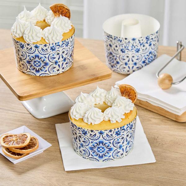 Restaurantware Panificio 22 Oz Paper Baking Ring Mold - Floral Greaseproof - 4 1/2" X 4 1/2" X 2 3/4" - 900 Count Box