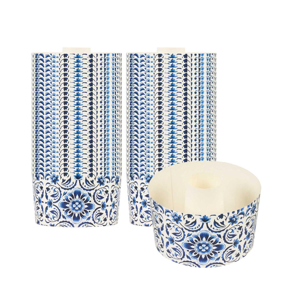 restaurantware Panificio 22 oz Paper Baking Ring Mold - Floral Greaseproof - 4 1/2" x 4 1/2" x 2 3/4" - 900 count box