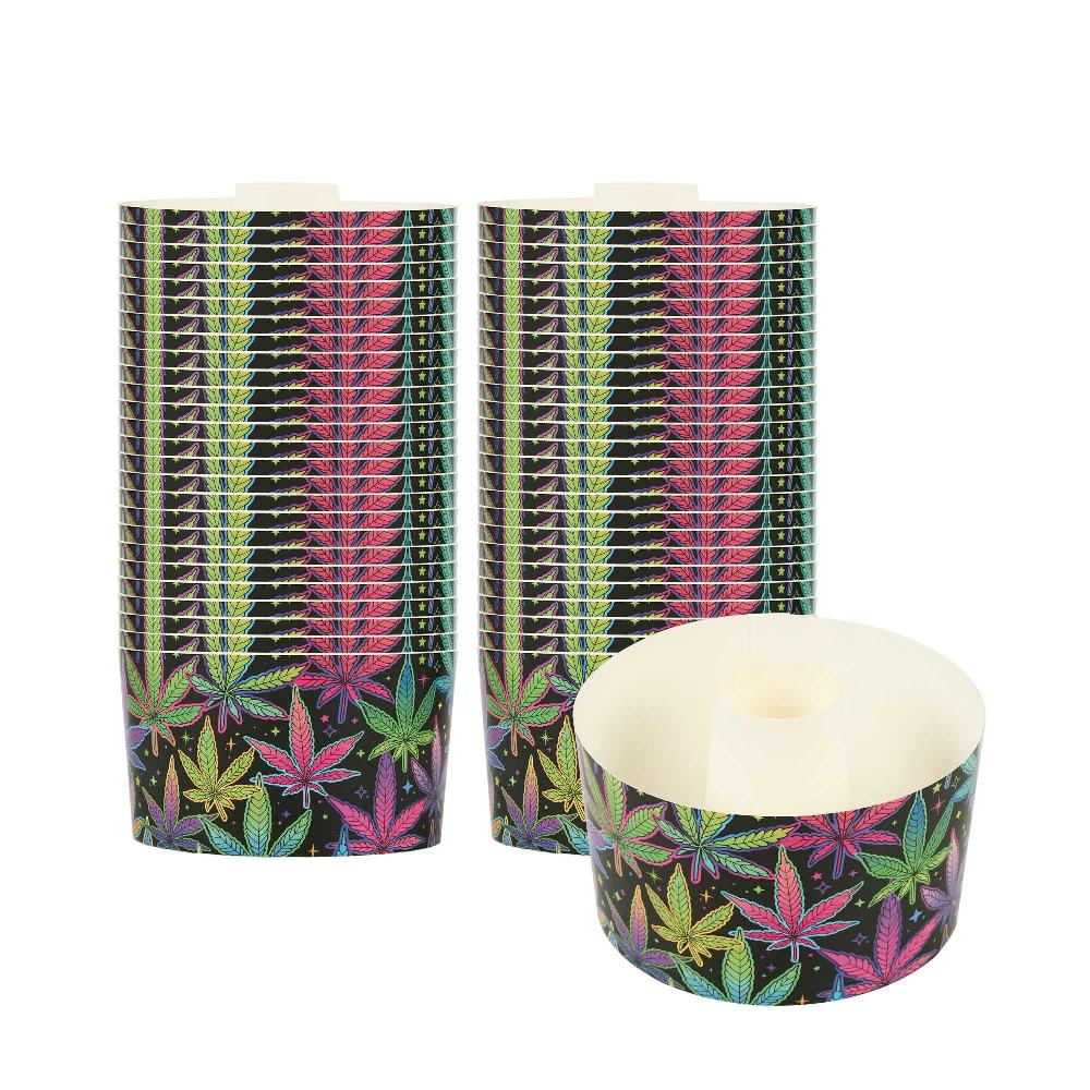 restaurantware Panificio 22 oz Paper Baking Ring Mold - Trippy Leaf Print Greaseproof - 4 1/2" x 4 1/2" x 2 3/4" - 900 count box