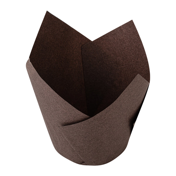 Restaurantware Panificio 3.5 Oz Brown Paper Tulip Baking Cup - Greaseproof - 3 1/4" X 3 1/4" X 3 1/4" - 500 Count Box