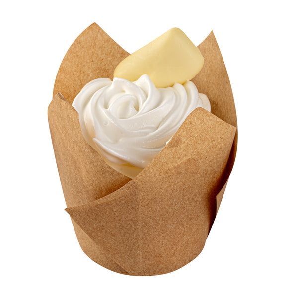 Restaurantware Panificio 3.5 Oz Kraft Paper Tulip Baking Cup - Greaseproof - 3 1/4" X 3 1/4" X 3 1/4" - 500 Count Box