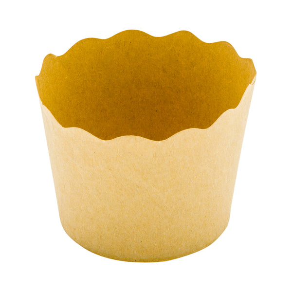Restaurantware Panificio 3 Oz Kraft Paper Mini Baking Cup - Scalloped - 2 1/2" X 2 1/2" X 1 3/4" - 200 Count Box