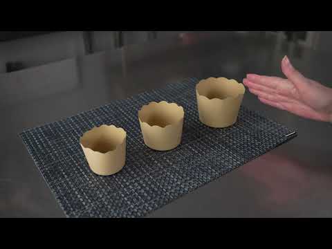 Restaurantware Panificio 3 Oz Kraft Paper Mini Baking Cup - Scalloped - 2 1/2" X 2 1/2" X 1 3/4" - 200 Count Box