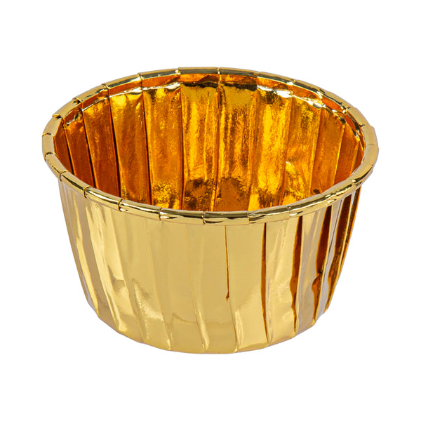 Restaurantware Panificio 3 Oz Round Rose Gold Paper Small Baking Cup - Pleated - 2 1/2" X 2 1/2" X 1 1/2" - 200 Count Box
