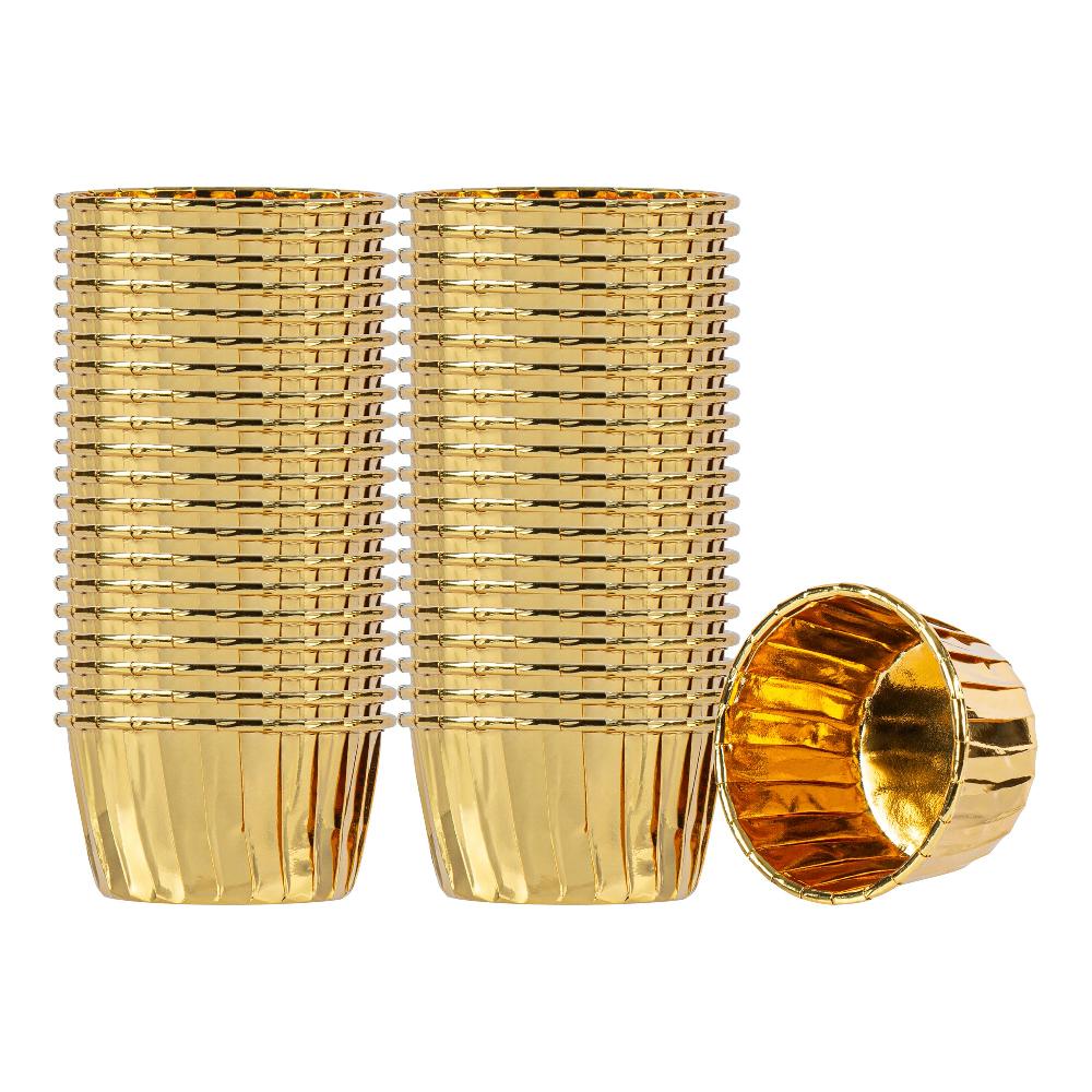 restaurantware Panificio 3 oz Round Rose Gold Paper Small Baking Cup - Pleated - 2 1/2" x 2 1/2" x 1 1/2" - 200 count box