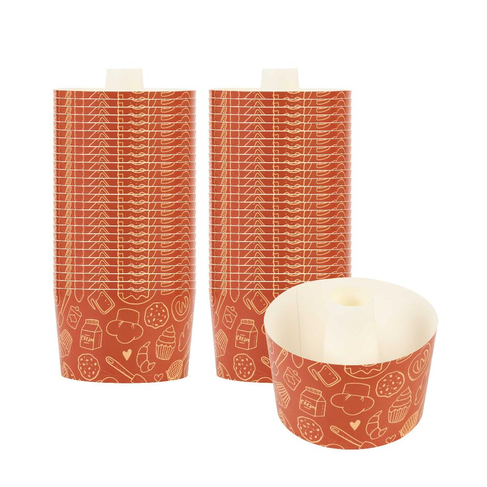 restaurantware Panificio 38 oz Brown Paper Baking Ring Mold - Bakery Greaseproof - 5" x 5" x 3 3/4" - 600 count box