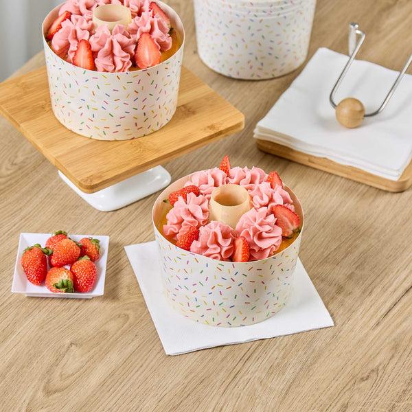 Restaurantware Panificio 38 Oz Paper Baking Ring Mold - Colorful Confetti Greaseproof - 5" X 5" X 3 3/4" - 600 Count Box