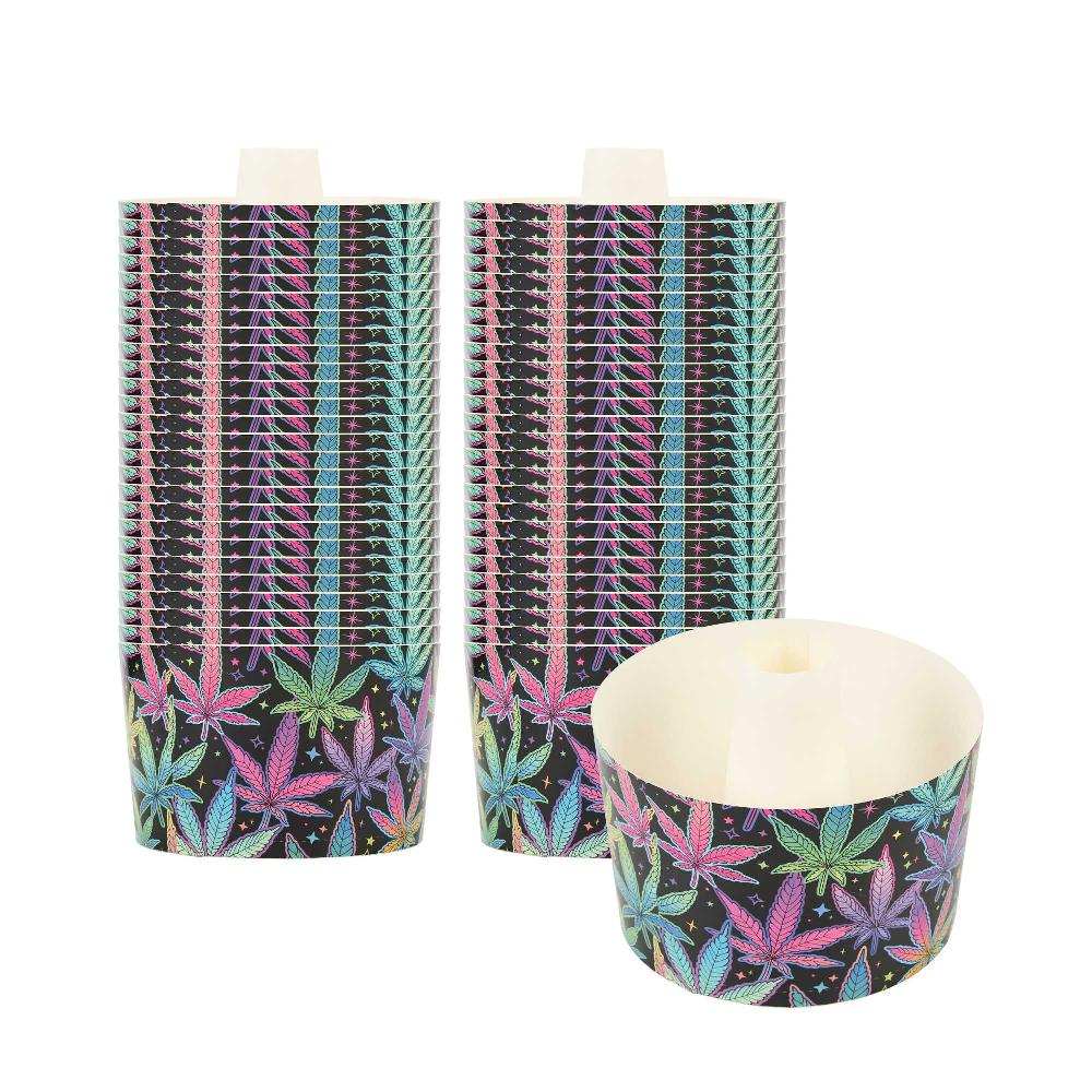 restaurantware Panificio 38 oz Paper Baking Ring Mold - Trippy Leaf Print Greaseproof - 5" x 5" x 3 3/4" - 600 count box