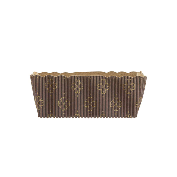 Restaurantware Panificio 4 Oz Kraft Paper Square Baking Cup - Greaseproof Rippled - 3" X 2 3/4" X 1 3/4" - 100 Count Box