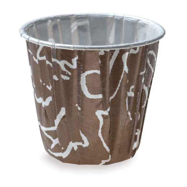 Restaurantware Panificio 4 Oz Round Chocolate Wisp Paper Tall Baking Cup - Pleated - 3" X 3" X 2 3/4" - 200 Count Box