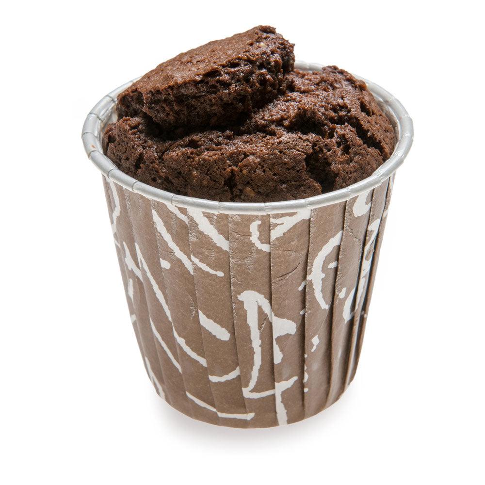 restaurantware Panificio 4 oz Round Chocolate Wisp Paper Tall Baking Cup - Pleated - 3" x 3" x 2 3/4" - 200 count box
