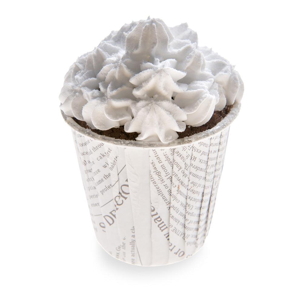 restaurantware Panificio 4 oz Round Newsprint Paper Tall Baking Cup - Pleated - 3" x 3" x 2 3/4" - 200 count box