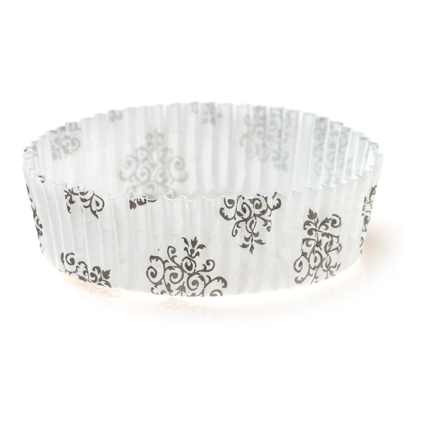 Restaurantware Panificio 4 Oz Round Vintage Floral Paper Baking Cup - Ridged - 3 1/2" X 3 1/2" X 1" - 200 Count Box