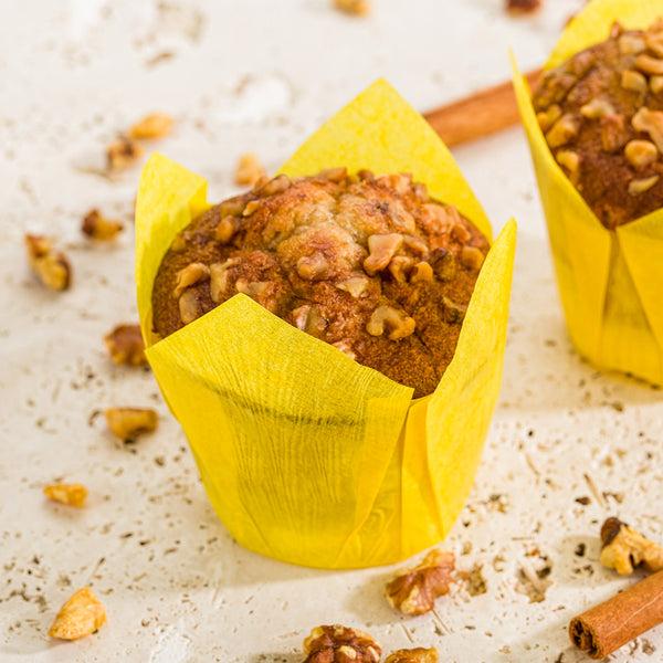 Restaurantware Panificio 4 Oz Yellow Paper Tulip Baking Cup - Greaseproof - 3 1/2" X 3 1/2" X 3 1/2" - 200 Count Box