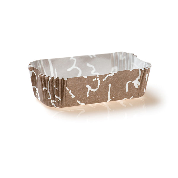 Restaurantware Panificio 5 Oz Elliptical Chocolate Wisp Paper Large Baking Cup - Ridged - 4 1/2" X 2 1/2" X 1 1/4" - 200 Count Box