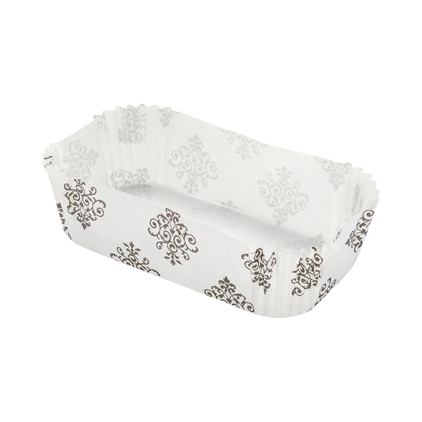 Restaurantware Panificio 5 Oz Elliptical Vintage Floral Paper Large Baking Cup - Ridged - 4 1/2" X 2 1/2" X 1 1/4" - 200 Count Box
