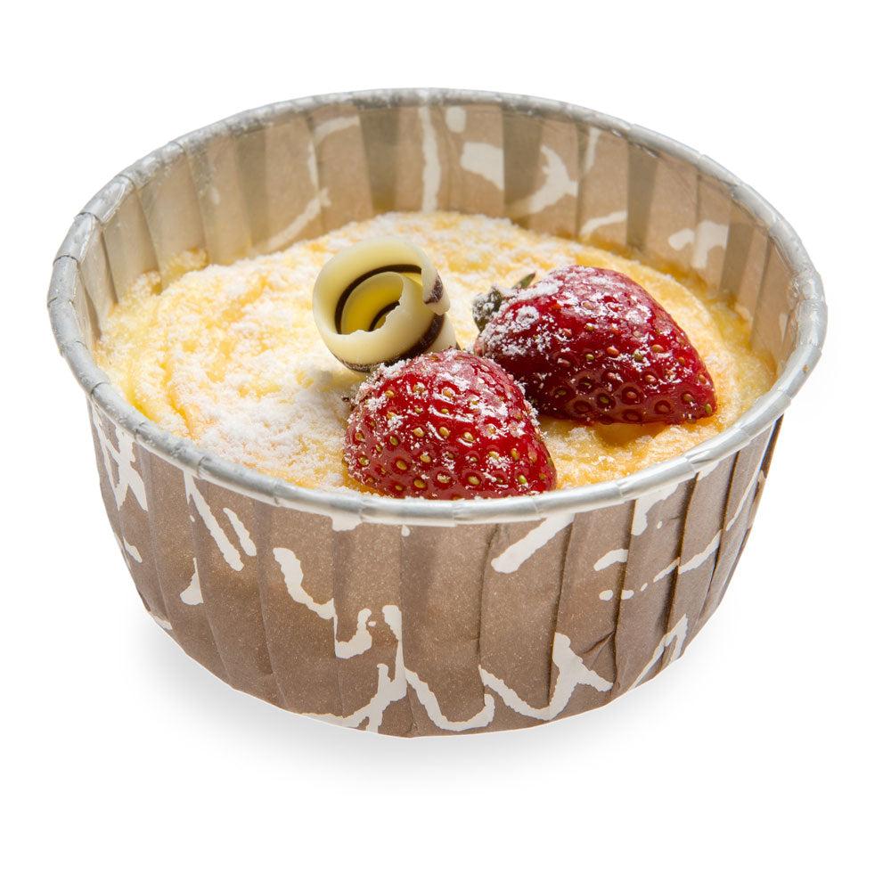restaurantware Panificio 5 oz Round Chocolate Wisp Paper Large Baking Cup - Pleated - 3 3/4" x 3 3/4" x 1 1/2" - 200 count box