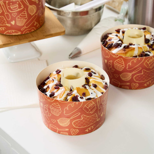 Restaurantware Panificio 53 Oz Brown Paper Baking Ring Mold - Bakery Greaseproof - 5 3/4" X 5 3/4" X 3 3/4" - 400 Count Box