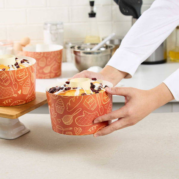 Restaurantware Panificio 53 Oz Brown Paper Baking Ring Mold - Bakery Greaseproof - 5 3/4" X 5 3/4" X 3 3/4" - 400 Count Box