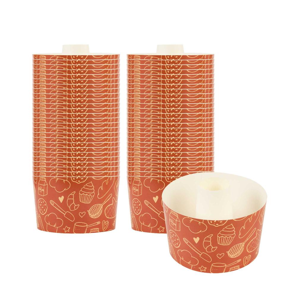 restaurantware Panificio 53 oz Brown Paper Baking Ring Mold - Bakery Greaseproof - 5 3/4" x 5 3/4" x 3 3/4" - 400 count box