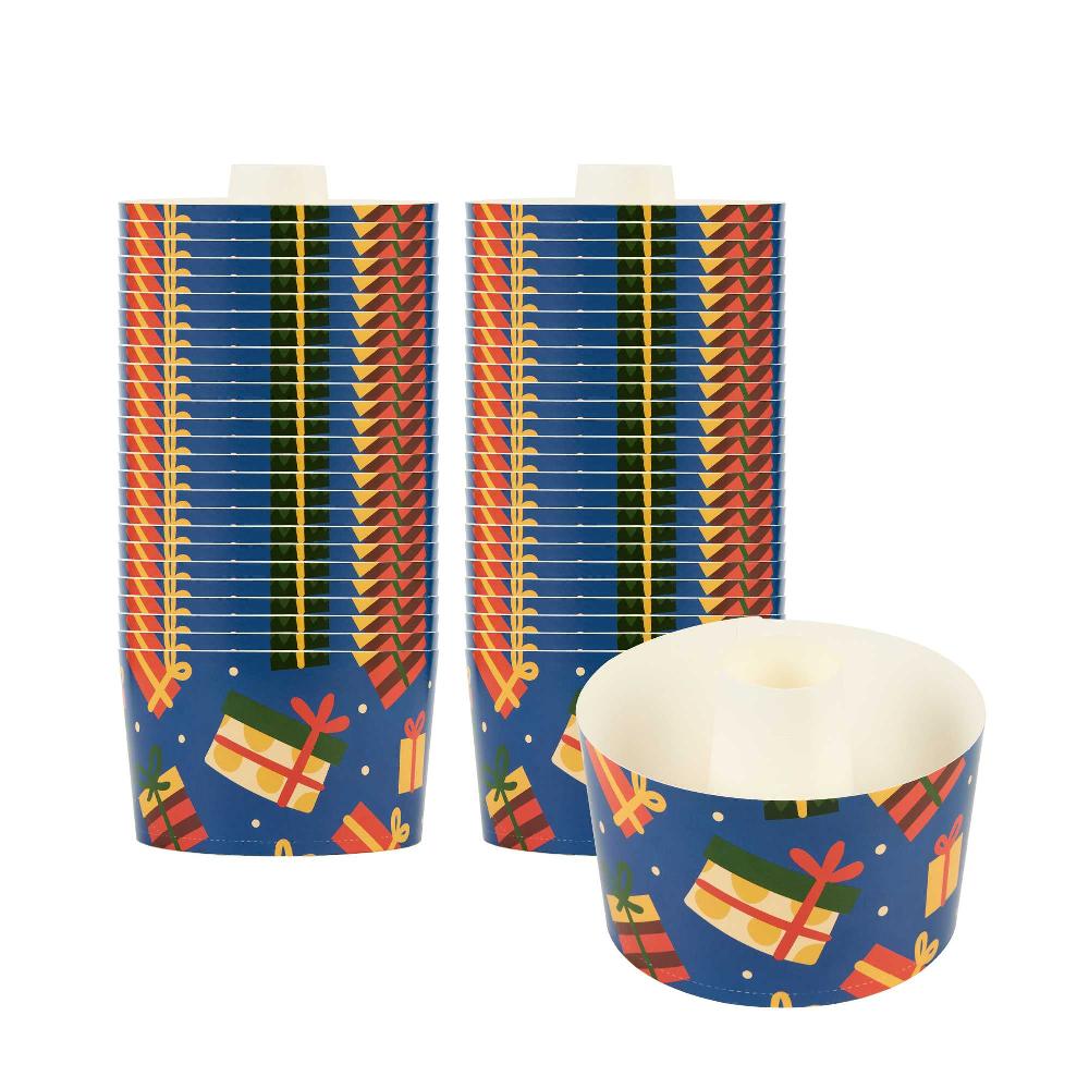 restaurantware Panificio 53 oz Paper Baking Ring Mold - Christmas Greaseproof - 5 3/4" x 5 3/4" x 3 3/4" - 400 count box