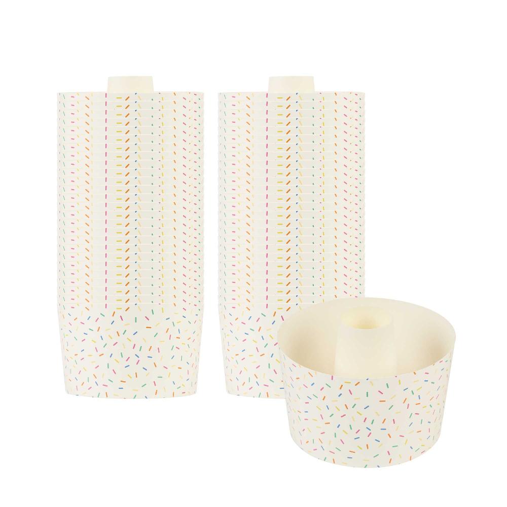 restaurantware Panificio 53 oz Paper Baking Ring Mold - Colorful Confetti Greaseproof - 5 3/4" x 5 3/4" x 3 3/4" - 400 count box