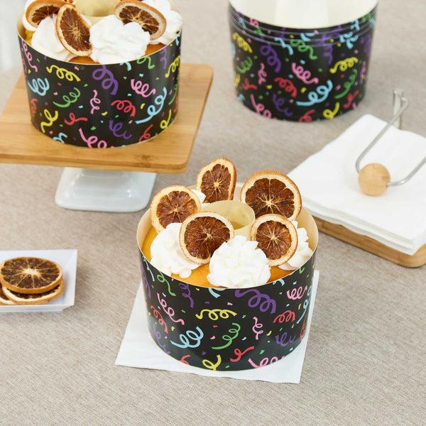 Restaurantware Panificio 53 Oz Paper Baking Ring Mold - Colorful Streamers Greaseproof - 5 3/4" X 5 3/4" X 3 3/4" - 400 Count Box
