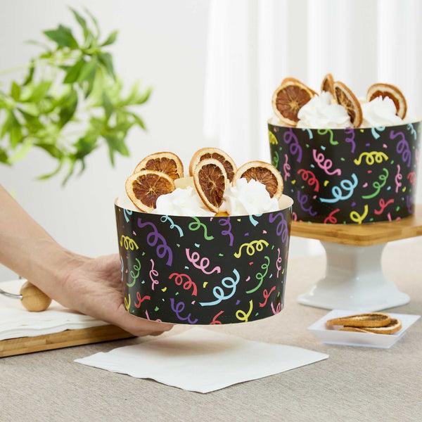 Restaurantware Panificio 53 Oz Paper Baking Ring Mold - Colorful Streamers Greaseproof - 5 3/4" X 5 3/4" X 3 3/4" - 400 Count Box