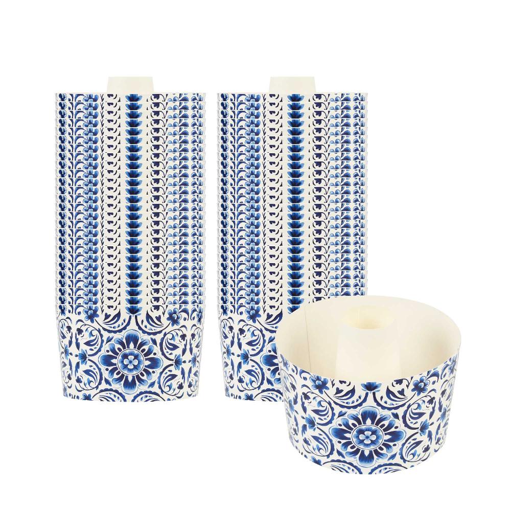 restaurantware Panificio 53 oz Paper Baking Ring Mold - Floral Greaseproof - 5 3/4" x 5 3/4" x 3 3/4" - 400 count box