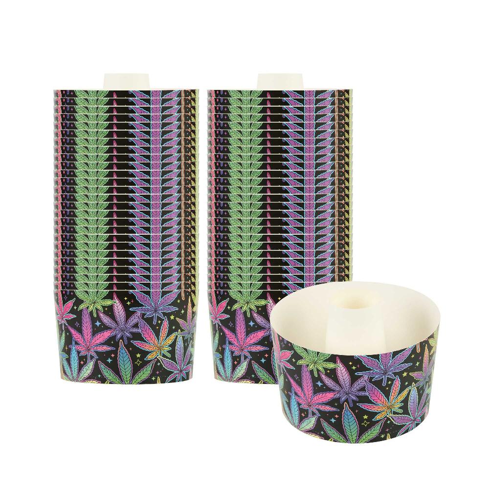 restaurantware Panificio 53 oz Paper Baking Ring Mold - Trippy Leaf Print Greaseproof - 5 3/4" x 5 3/4" x 3 3/4" - 400 count box