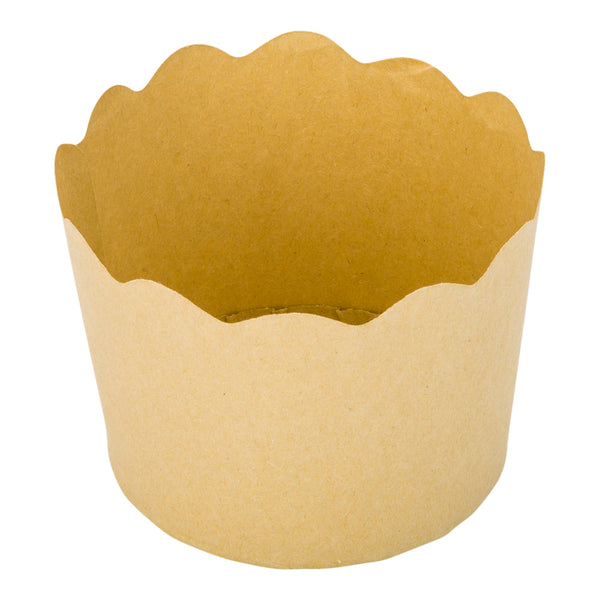 Restaurantware Panificio 6 Oz Kraft Paper Classic Baking Cup - Scalloped - 2 3/4" X 2 3/4" X 2 1/4" - 200 Count Box