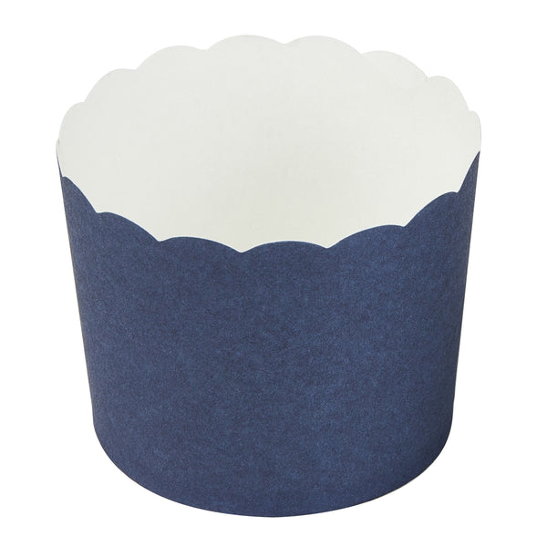 Restaurantware Panificio 6 Oz Round Midnight Blue Paper Classic Baking Cup - Scalloped - 2 3/4" X 2 3/4" X 2 1/4" - 200 Count Box