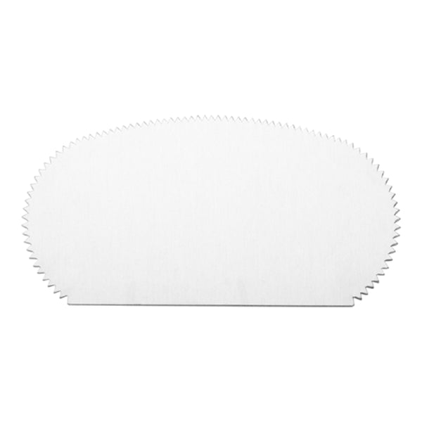 Restaurantware Pastry Tek 2-Pattern Metal Cake Scraper And Icing Comb With Fine Tooth Straight Edge - 4.8" X 2.5" - 1 Count Box