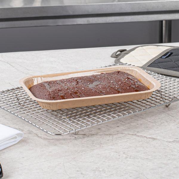 Restaurantware Pastry Tek 24 Oz Rectangle Kraft Paperboard Tray - Oven-Safe - 8 1/4" X 5 1/2" X 1" - 100 Count Box