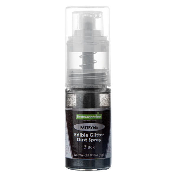 Restaurantware Pastry Tek 5g Black Edible Glitter Dust Spray - 1 Count Box