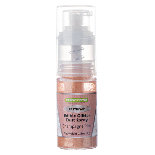 Restaurantware Pastry Tek 5g Champagne Pink Edible Glitter Dust Spray - 1 Count Box