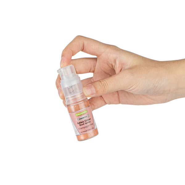 Restaurantware Pastry Tek 5g Champagne Pink Edible Glitter Dust Spray - 1 Count Box