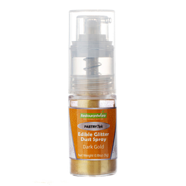 Restaurantware Pastry Tek 5g Dark Gold Edible Glitter Dust Spray - 1 Count Box