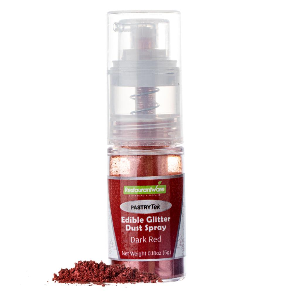 restaurantware Pastry Tek 5g Dark Red Edible Glitter Dust Spray - 1 count box