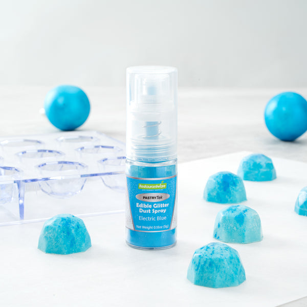 Restaurantware Pastry Tek 5g Electric Blue Edible Glitter Dust Spray - 1 Count Box