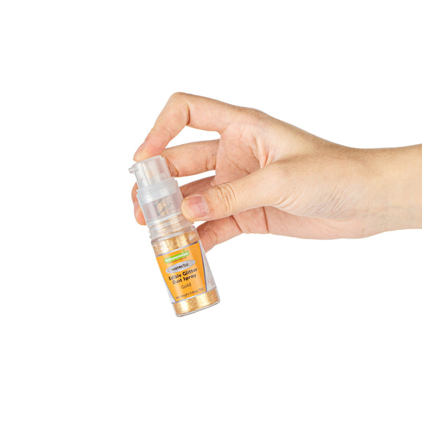 Restaurantware Pastry Tek 5g Gold Edible Glitter Dust Spray - 1 Count Box