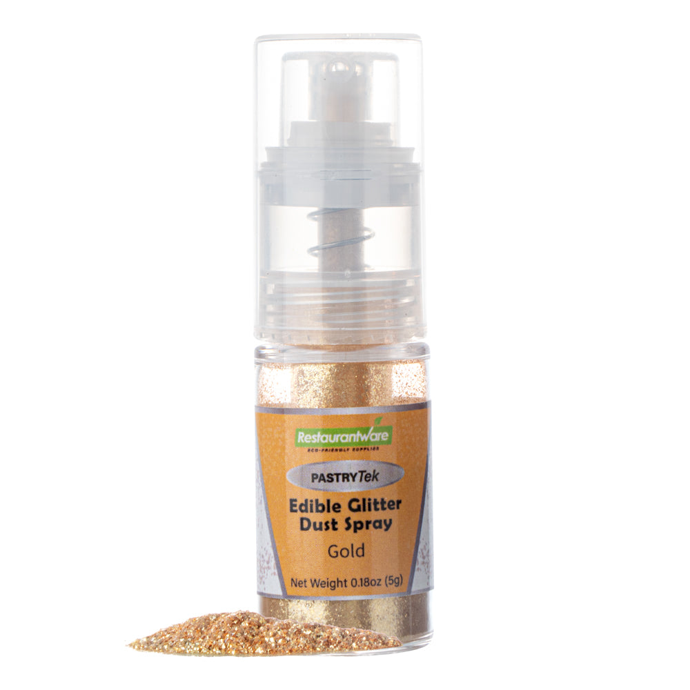 restaurantware Pastry Tek 5g Gold Edible Glitter Dust Spray - 1 count box