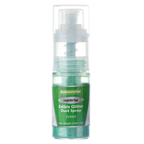 Restaurantware Pastry Tek 5g Green Edible Glitter Dust Spray - 1 Count Box