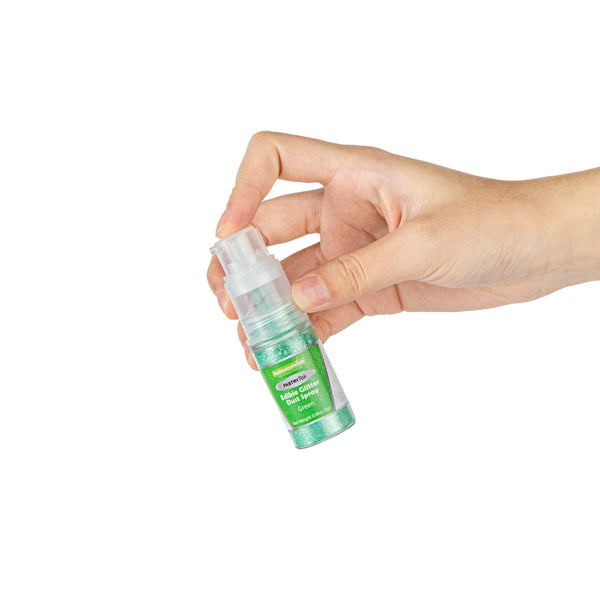 Restaurantware Pastry Tek 5g Green Edible Glitter Dust Spray - 1 Count Box