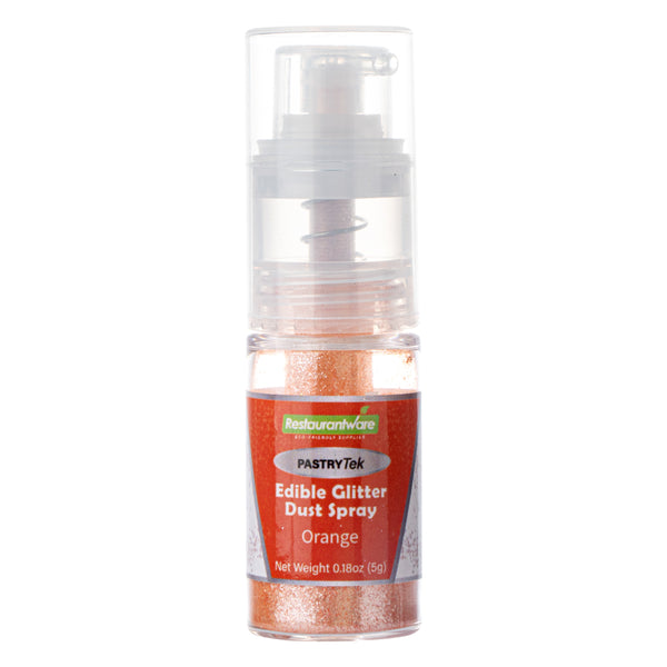 Restaurantware Pastry Tek 5g Orange Edible Glitter Dust Spray - 1 Count Box