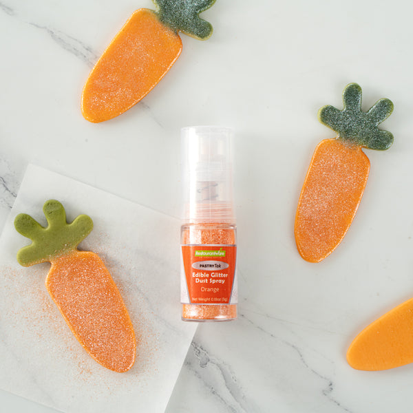 Restaurantware Pastry Tek 5g Orange Edible Glitter Dust Spray - 1 Count Box